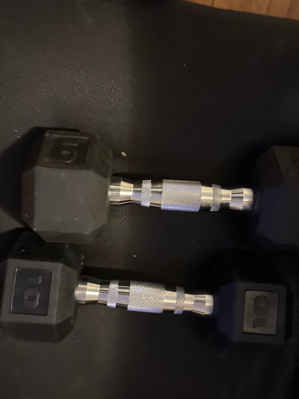 10 and 20 pound dumbbells